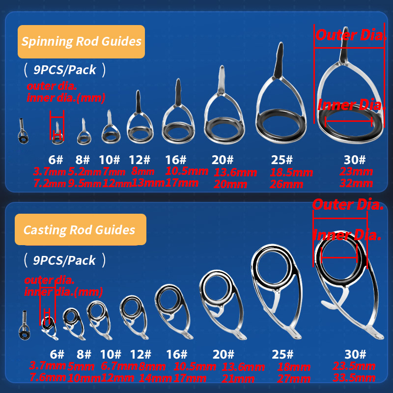 9Pcs Fishing Rod Guides Ring R - огляд і ціна Reel Repair Kit